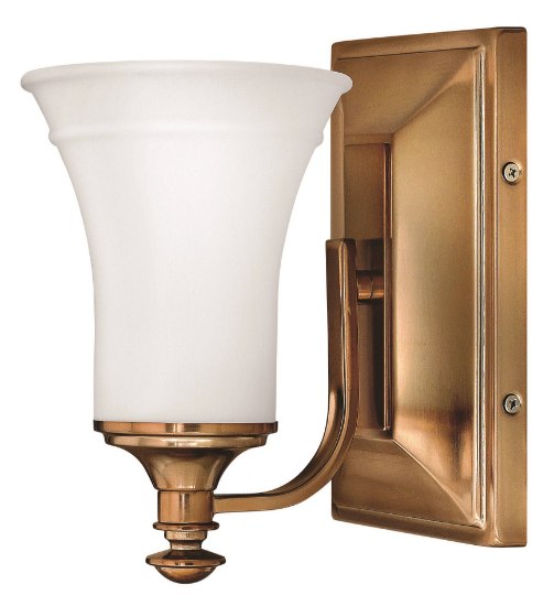 Picture of 100w Bath Alice MED Etched Opal Brushed Bronze Bath Sconce