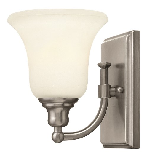 Picture of 100w Bath Colette MED White Etched Brushed Nickel Bath Sconce