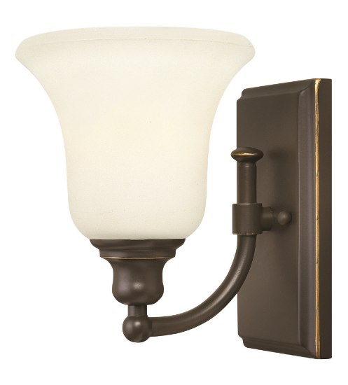 Picture of 100w Bath Colette MED White Etched Oil Rubbed Bronze Bath Sconce