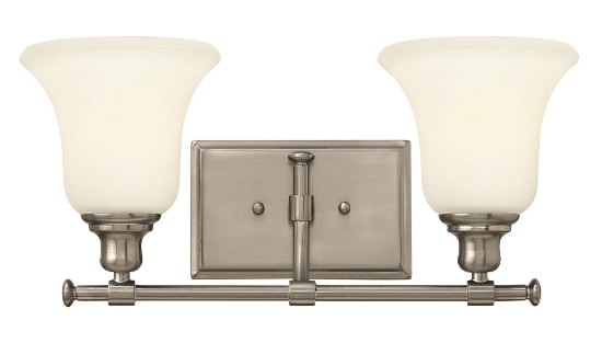 Foto para 100w Bath Colette MED White Etched Brushed Nickel Bath Two Light