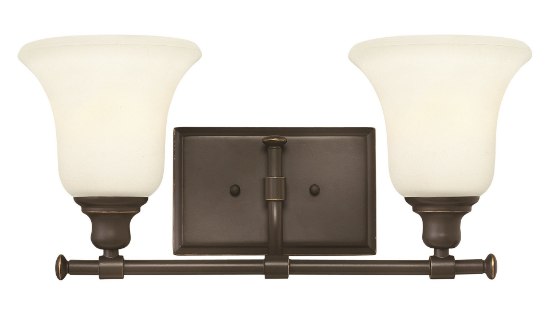 Picture of 100w Bath Colette MED White Etched Oil Rubbed Bronze Bath Two Light