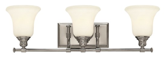 Foto para 100w Bath Colette MED White Etched Chrome Bath Three Light