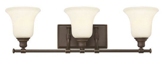 Foto para 100w Bath Colette MED White Etched Oil Rubbed Bronze Bath Three Light