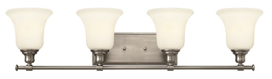 Foto para 100w Bath Colette MED White Etched Brushed Nickel Bath Four Light