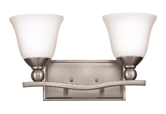 Foto para 15w Bath Bolla LED Etched Opal Brushed Nickel Bath Two Light