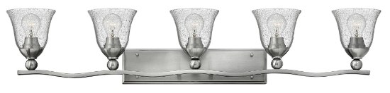 Foto para 100w Bath Bolla MED Clear Seedy Brushed Nickel Bath Five Light