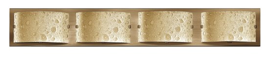 Foto para 60w Bath Daphne G-9 Amber Etched Bubble Art Brushed Bronze Bath Four Light