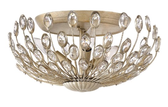 Picture of 60w Foyer Tulah CAND Silver Leaf* Flush Mount