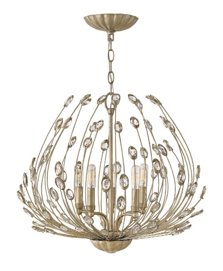 Foto para 60w Chandelier Tulah CAND Silver Leaf* Single Tier