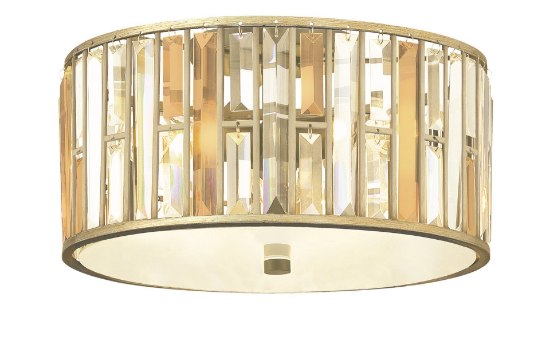 Picture of 100w Foyer Gemma MED Silver Leaf* Flush Mount