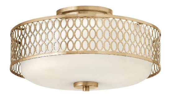 Foto para 60w Foyer Jules MED Etched Opal Brushed Gold Bath Semi-flush