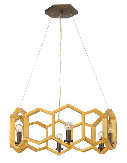 Foto para 60w Chandelier Moxie CAND Sunset Gold Single Tier