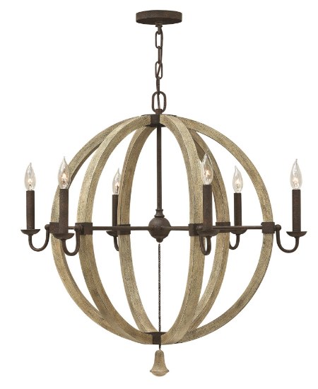 Picture of 60w Chandelier Middlefield CAND Iron Rust* Single Tier Foyer