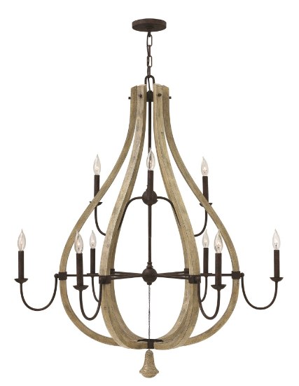 Picture of 60w Chandelier Middlefield CAND Iron Rust* Two Tier Foyer