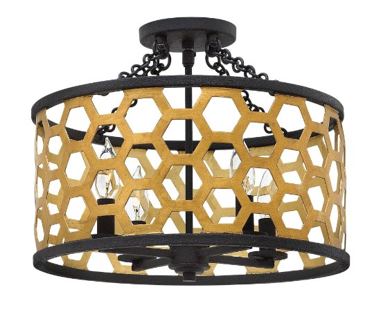 Foto para 60w Foyer Felix CAND Sunset Gold Semi Flush Mount