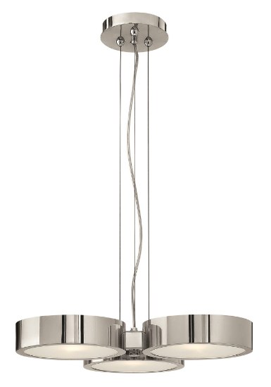 Foto para 60w Chandelier Broadway G-9 Etched Polished Aluminum Three Light