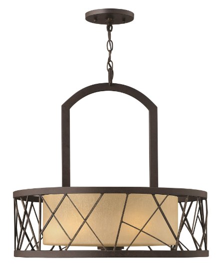 Picture of 100w Chandelier Nest MED Distressed Amber Etched Oil Rubbed Bronze* Single Tier