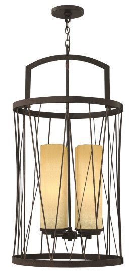 Picture of 100w Foyer Nest MED Distressed Amber Etched Oil Rubbed Bronze* Single Tier Foyer