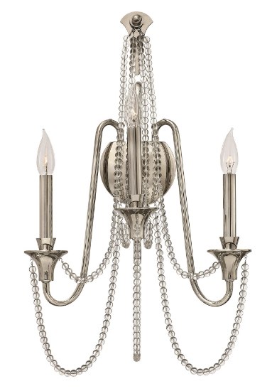 Picture of 60w Sconce Cortina CAND Polished Nickel* Two Light Sconce