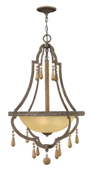 Foto para 100w Foyer Cordoba MED Antique Etched Distressed Iron Inverted Pendant