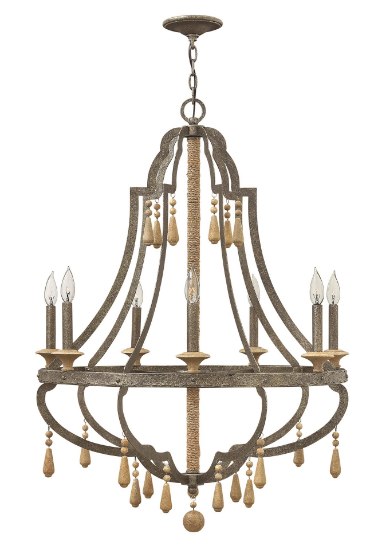 Foto para 60w Chandelier Cordoba CAND Distressed Iron Single Tier Foyer