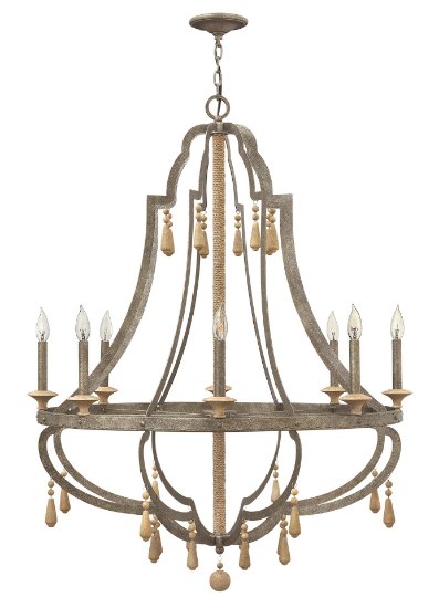 Foto para 60w Chandelier Cordoba CAND Distressed Iron Single Tier Foyer