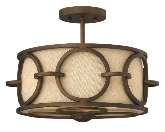 Picture of 100w Foyer Pandora MED Brushed Cinnamon Semi-flush Mount