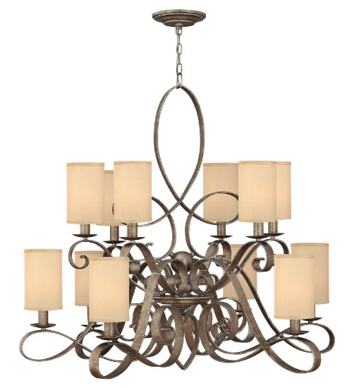 Picture of 60w Chandelier Monterey CAND Brushed Merlot Two Tier Foyer