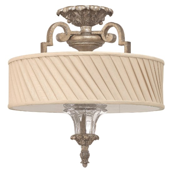 Picture of 75w Foyer Kingsley MED Silver Leaf* Semi-flush Mount