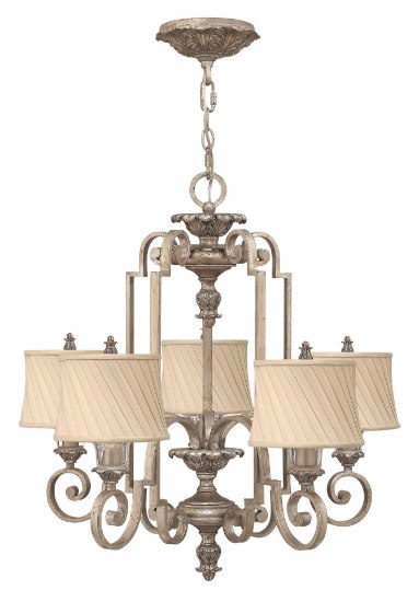 Foto para 60w Chandelier Kingsley CAND Silver Leaf* Single Tier