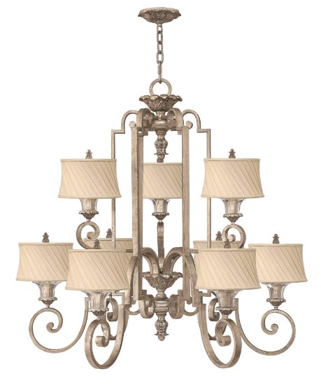 Picture of 60w Chandelier Kingsley MED Silver Leaf* Two Tier Foyer