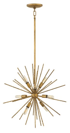 Foto para 60w Chandelier Tryst CAND Hammered Bronze Stem Hung Pendant