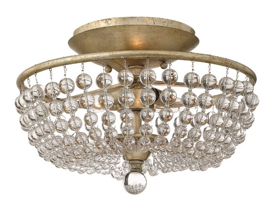 Picture of 60w Foyer Caspia CAND Silver Leaf* Semi-flush Mount