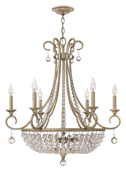 Picture of 60w Chandelier Caspia CAND Silver Leaf* Single Tier Foyer