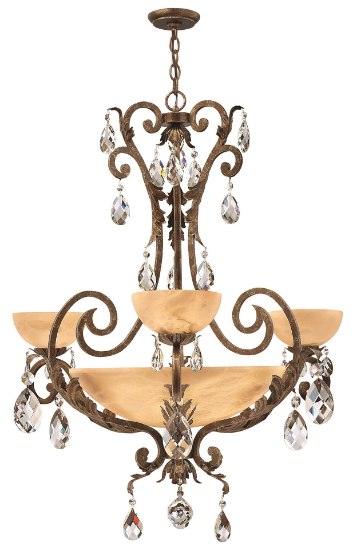 Picture of 135w Chandelier Barcelona CAND MED Tinted Natural Alabaster French Marble Single Tier Foyer