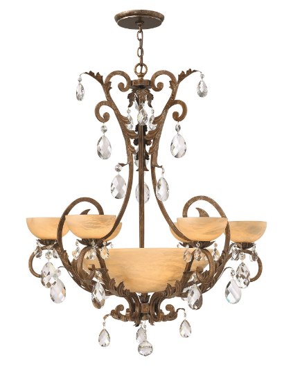 Picture of 135w Chandelier Barcelona CAND MED Tinted Natural Alabaster French Marble Single Tier Foyer