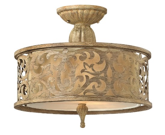 Foto para 100w Foyer Carabel MED Brushed Champagne Semi-flush Mount