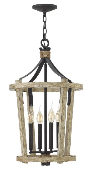 Foto para 60w Chandelier Sherwood CAND Cottage Whitewash Single Tier Foyer