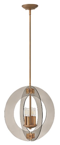 Picture of 60w Chandelier Solstice CAND Smoked Heirloom Brass Single Tier Pendant