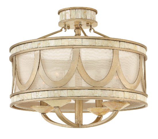 Foto para 60w Foyer Sirena CAND Champagne Gold Semi Flush Mount