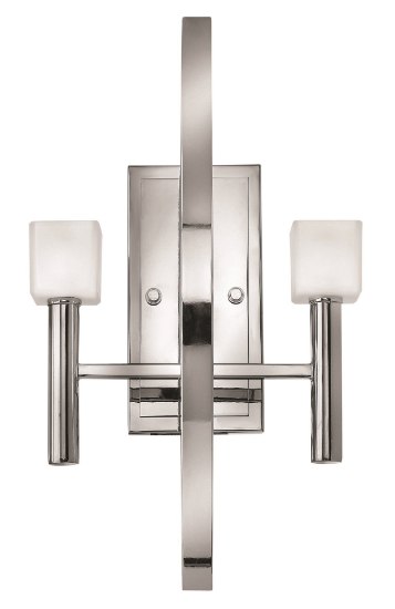 Foto para 60w Sconce Mondo G-9 Frosted Cube-Shaped Polished Chrome* Two Light Sconce