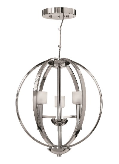 Foto para 60w Chandelier Mondo G-9 Frosted Cube-Shaped Polished Chrome* Three Light