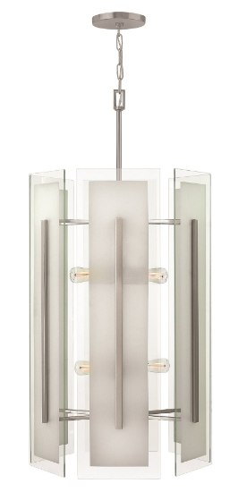 Foto para 100w Foyer Latitude MED Clear Beveled Inside-Etched Brushed Nickel* Two Tier Foyer