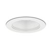 Picture of 50w 4" White Line Voltage Step Baffle Downlight Recessed Trim