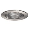 Foto para 50w 4" Brushed Nickel Line Voltage Step Baffle Downlight Recessed Trim