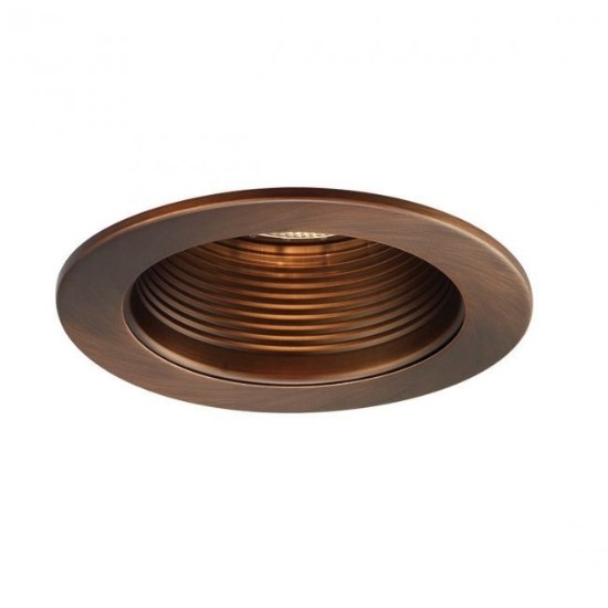 Foto para 50w 4" Copper Bronze Line Voltage Step Baffle Downlight Recessed Trim