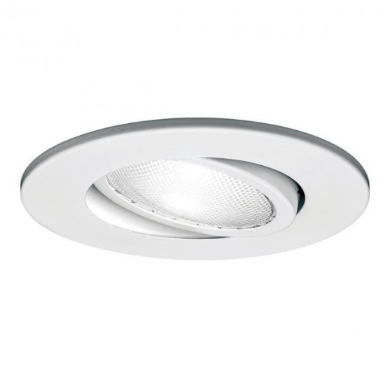 Picture of 75w 5" White Line Voltage Adjustable Ring Downlight Recessed Trim