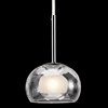 Picture of 40w Niu Clear Optic Outside Glass With Satin-Etched Inner Globe With Clear Glass Reveal Chrome G9 mini pendant