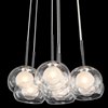 Picture of 40w Niu Clear Optic Outside Glass With Satin-Etched Inner Globe With Clear Glass Reveal Chrome G9 7 light cluster pendant