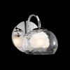 Foto para 40w Niu Clear Optic Outside Glass With Satin-Etched Inner Globe With Clear Glass Reveal Chrome G9 sconce